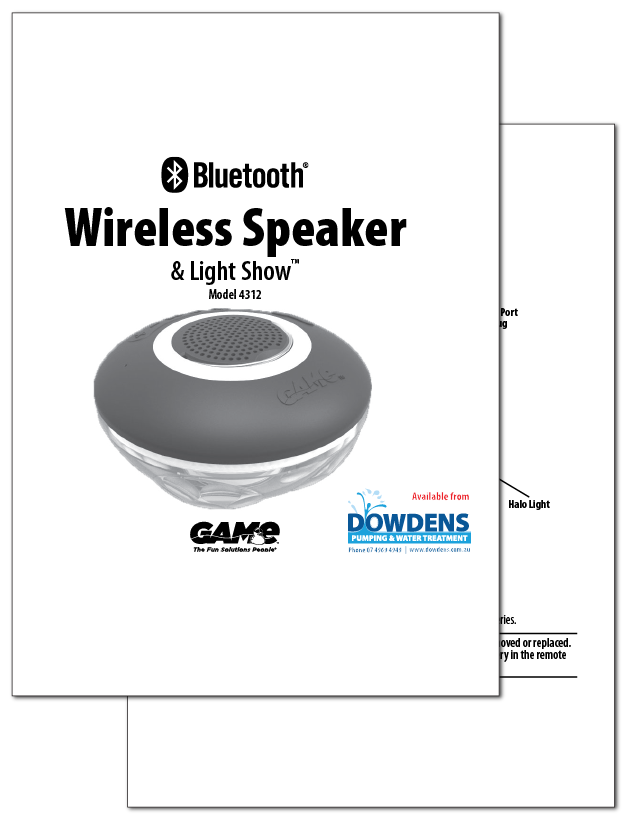 GAME Wireless Pool Speaker Brochure
